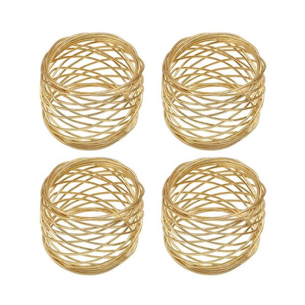 

napkin rings 4pcs creative buckles for wedding party dinner (golden)