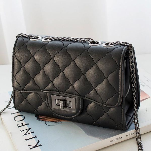 

evening bags korean designer chain women's shoulder bag embroidery threads pu leather crossbody diamond for women a222