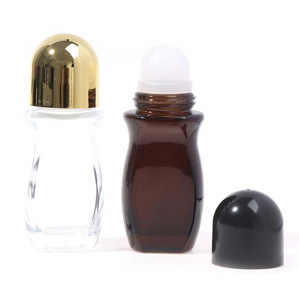 

storage bottles & jars wholesale 50ml empty glass roll-on deodorant with plastic roller ball