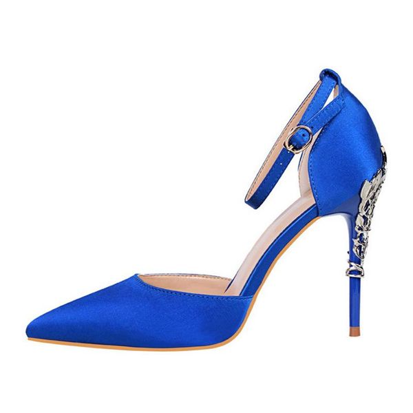 

spring&autumn 10cm high heels sandals lady female stilettos shoes rhinestone buckle strap wedding pumps dress, Black