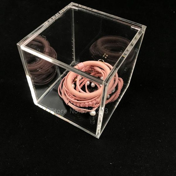 

gift wrap box acrylic multifunctional square storage container scrunchie hair elastic jewelry cosmetic perfume organizer holder