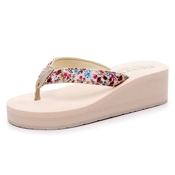 

summer women shoes platform bath slippers beach flip flops high heel fashion ladies, Black