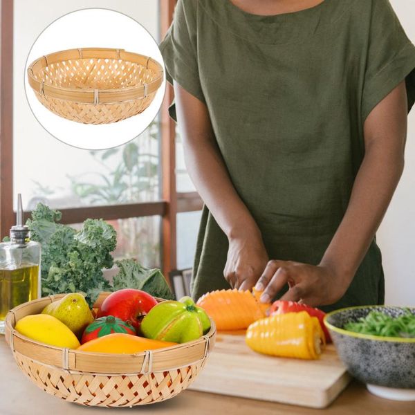 

storage baskets 1pc kitchen bamboo fruit basket vegetable holder multipurpose