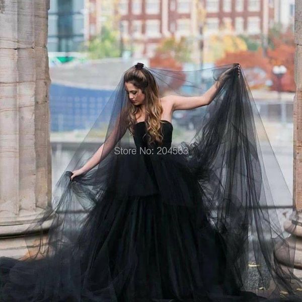

bridal veils one-layer veil long wedding party tulle black for bride