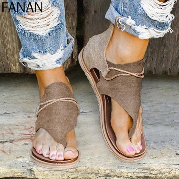

sandals 2021 summer women strap women's flats open toe leopard casual shoes thong ladies rome plus size 36-431, Black
