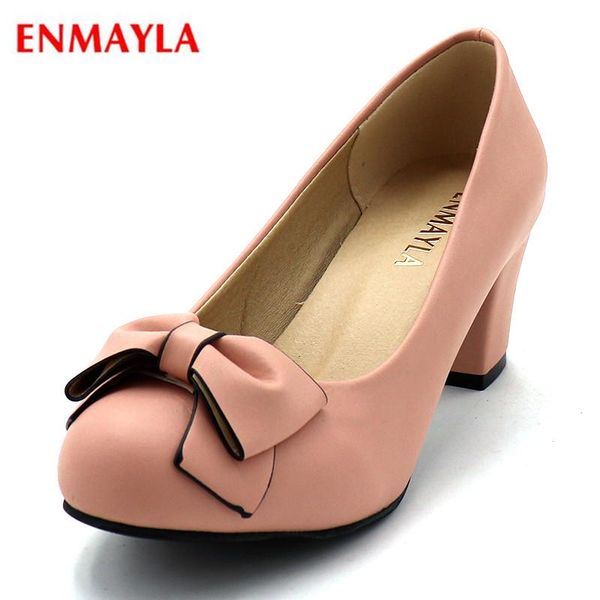 

big size shoes women round toe butterfly-knot pumps platform slip-on ladies high heels dress woman, Black