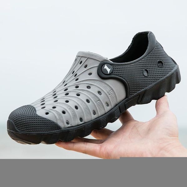 

sandals classic slip on garden clog shoes men quick drying summer beach slipper breathable outdoor platform gardening, Black