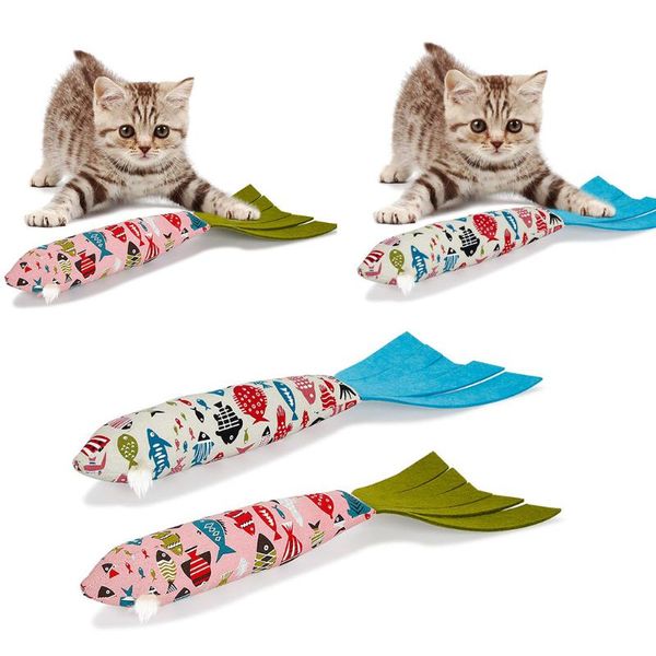 

drop pet cat refilling catnip simulation plush fish interactive chewing toys