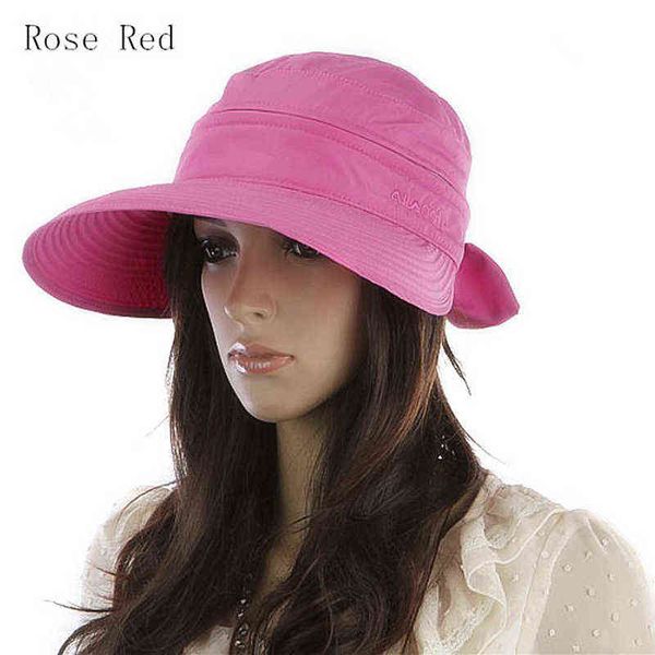 Cappello da sole da spiaggia abbinato a colori con visiera grande Bowknot in stile coreano moda estiva TT @ 88 G220301