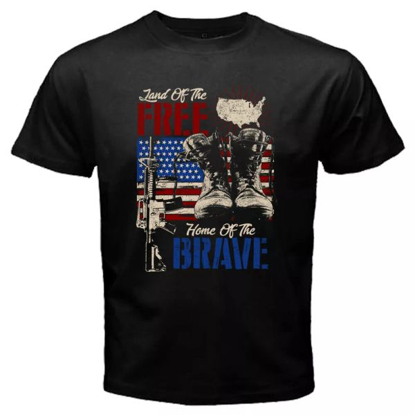 

new land of the home of the brave color men's tee t-shirt size s to 2xl, White;black
