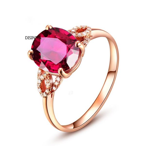 

wedding rings moonrocy cz rose red crystal gold color engagement ring jewelry for women girls gift drop wholesale, Slivery;golden