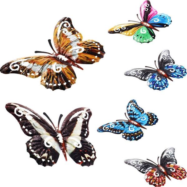 

decorative objects & figurines 3d butterfly wall mounted metal iron statue art home jardineria pendant decoration indoor outdoor hanging scu