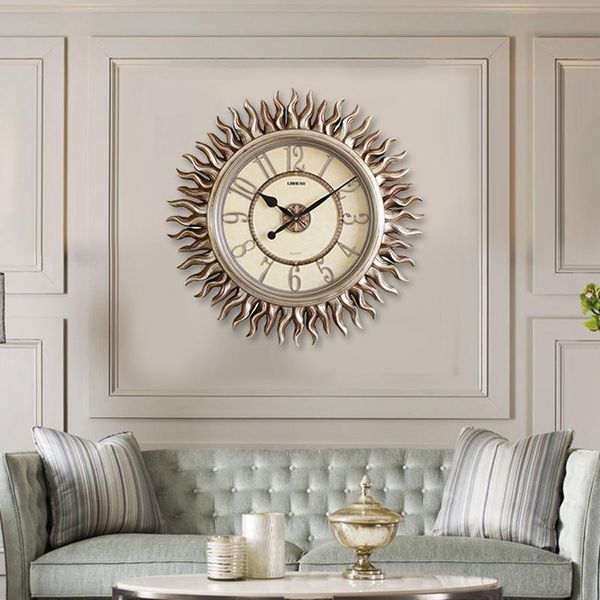 

classic art wall clock flower quartz vintage rustic novelty living modern large zegar scienny clocks by50wc