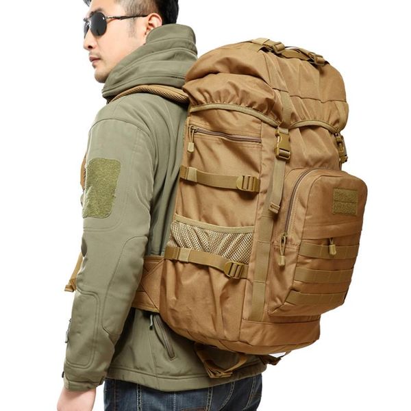 

outdoor bags 50l military tactical backpack large capacity camping mountaineering bag men's hiking rucksack travel