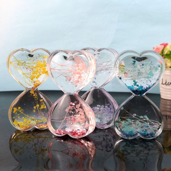 

decorative objects & figurines creative home decoration dried flower floating liquid oil acrylic hourglass visual movement timer decor