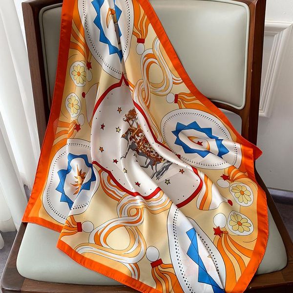 

scarves fashion sense small square scarf female horse printed multifunctional decorative summer sunscreen tie hair, Blue;gray