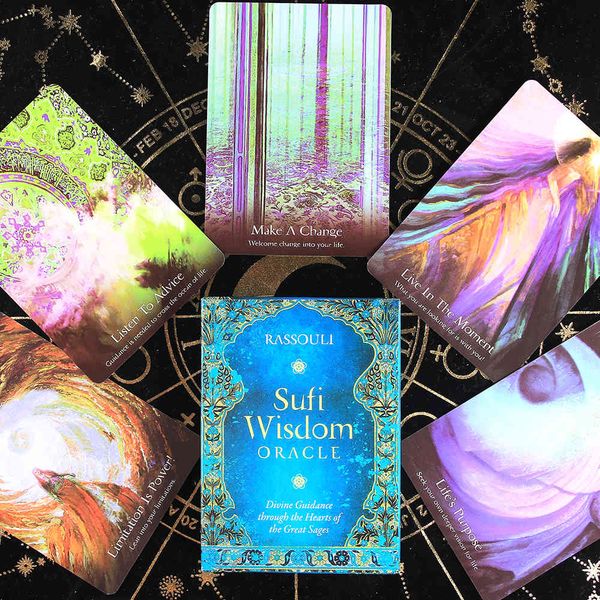 

sufi wisdom oracles deck divine guidance through hearts of the great sages s tarot card board game toy rassouli