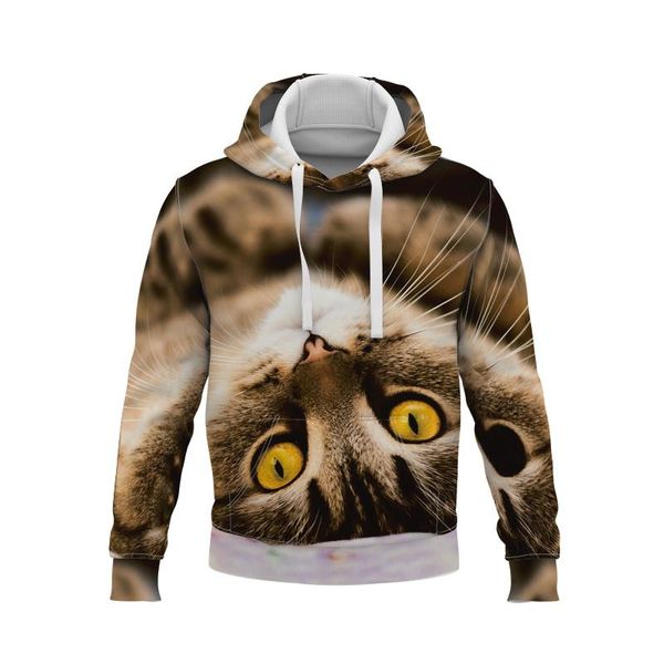 

men's hoodies & sweatshirts 2021 brand spring autumn fashion 3d printing men women casual boys girls funny cool cat kids cute, Black