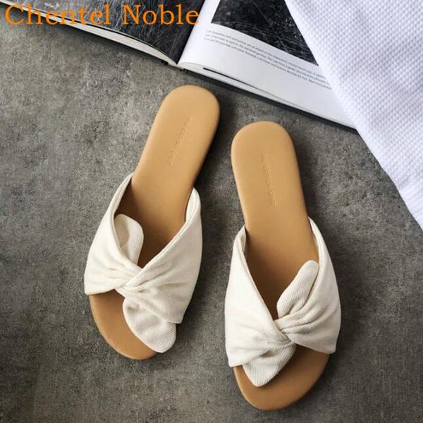 

bow-knot non-slip women's shoes slippers designer chentel women outside ladies female mules summer 35- 40 size black
