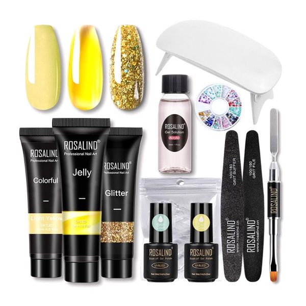 

nail art kits builder gel nails extension supplies with mini 6 w led uv lamp