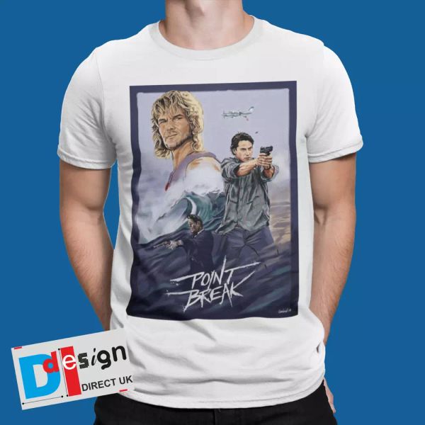 

point break t-shirt ex presidents movie poster sci fi reeves tee, White;black