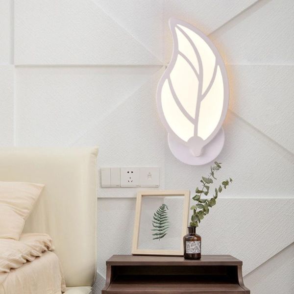 

wall lamps modern nordic led lamp living room bedroom bedside light sconce leaf shape stair aisle corridor home decor