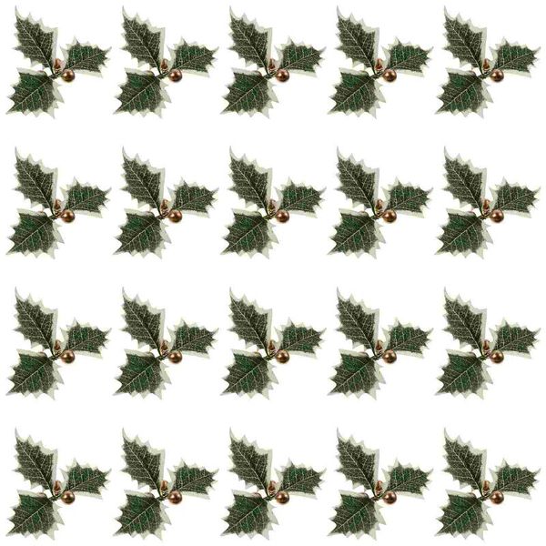

decorative flowers & wreaths 20pcs christmas simulation plant green leaf gold fruit decoration party prop