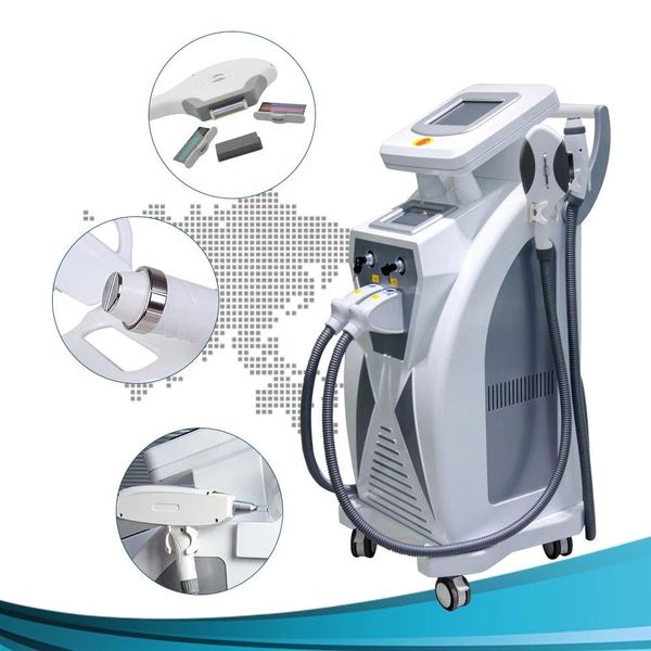 Мощный 3000 Вт Новый двойной экран 4in1 IPL Elight Hair Hair Hair Hair Laser 5 Filter Opt Tattoo / Acne / Pigment / Meeting / сосудистые снятые машины