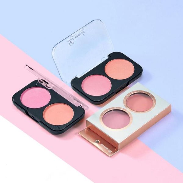 

blush 2 color face blusher powder makeup cheek lasting waterproof palettes