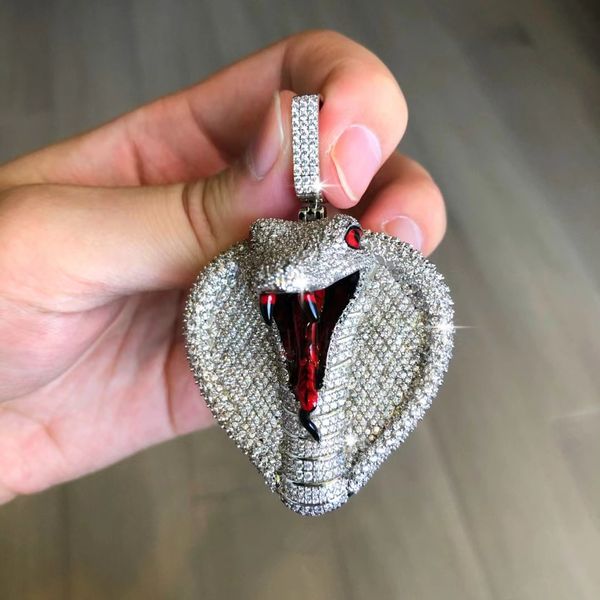Хип-хоп Animal Cobra Snake Ожерелье Подвеска Золотая Серебро Покрытием Ледяные Zircon Mens Bling Ювелирные Изделия Подарок