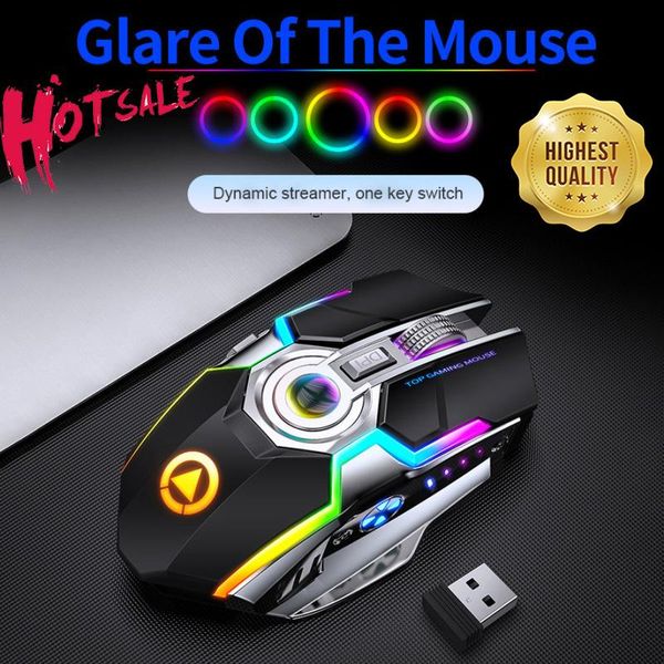 

mice wireless mouse rgb rechargeable computer silent mause led backlit ergonomic gaming for lappc