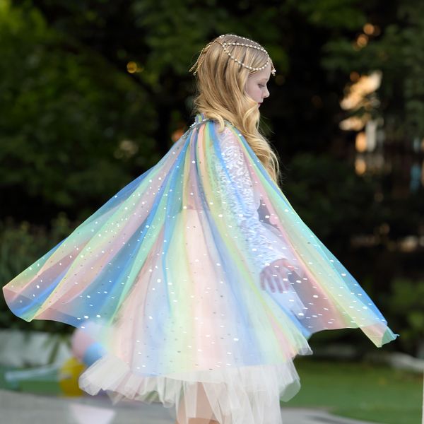 

15840 girls princess lace cape children party performance wear kids lace poncho, Camo