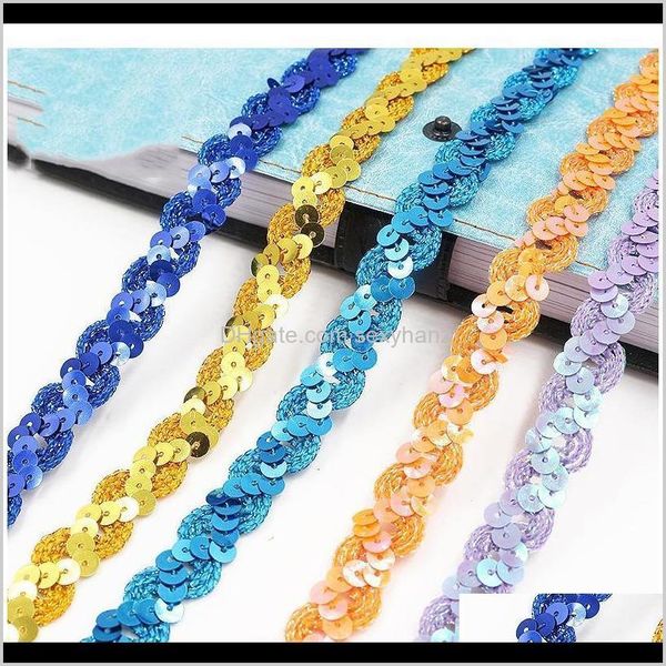 

sewing notions tools apparel drop delivery 2021 15mm s wave sequins trims gold sier lace ribbons webbings tapes for stage dance dress d sqcf, Black