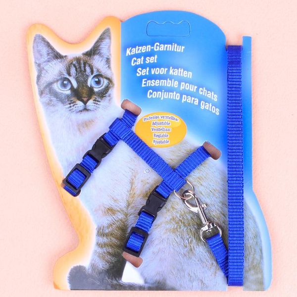 

cat collars & leads adjustable nylon harness and leash set anti lost kitten dog halter collar gato cats products for outdoor walking