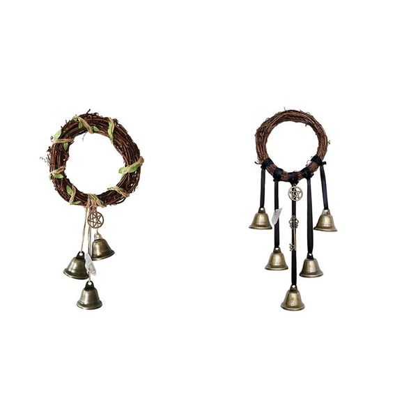 

decorative objects & figurines witch bells for door knob protection, sorceress bell wreath, wind chimes gift home garden courtyard deco