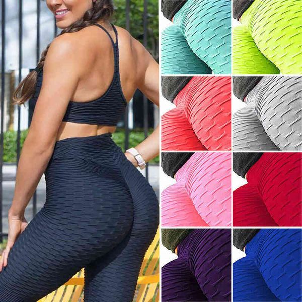 Kadın Yüksek Bel Yoga Pantolon Karın Kontrol Zayıflama Booty Tayt Egzersiz Koşu Spor Butt Asansör Tayt Jogger Pantolon H1221