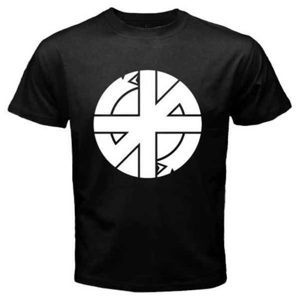 

new crass band logo men's black t-shirt size s-3xl, White;black