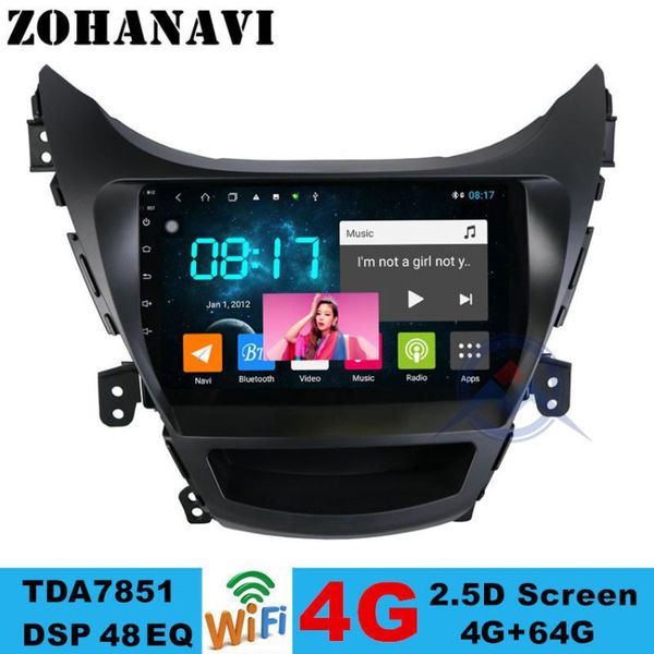 

player zohanavi android 10.0 car dvd gps for elantra 2012-2021 radio multimedia navigation with dsp