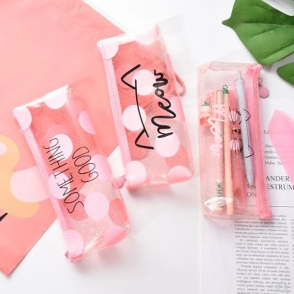 

pencil bags korean girl pink bag cute large capacity small fresh stationery