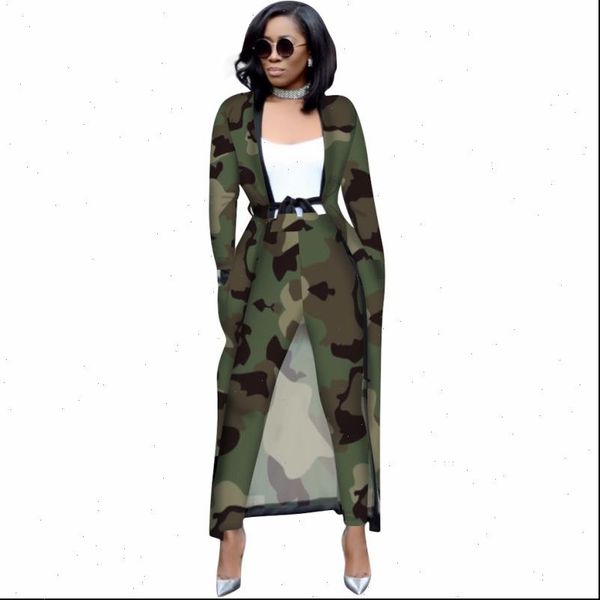 

spring autumn 2 piece set womens tracksuits cardigan long trench and bodycon pant suit casual clothes boho two, Gray