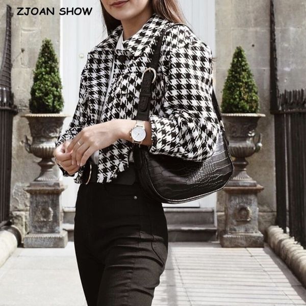 

men's jackets 2121 spring check plaid short jacket vintage women lapel pockets single breasted draped coat cool outerwear yigp, Black;brown