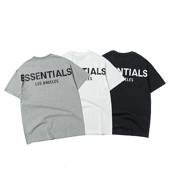 

2021 fog essentials los angels reflection printed women shirts tees hiphop streetwear men cotton t shirt, White;black