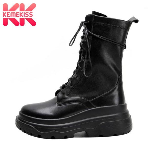 

boots kemekiss women fashion platform cross strap thick bottom winter shoes woman warm short boot casual footwear size 34-401, Black