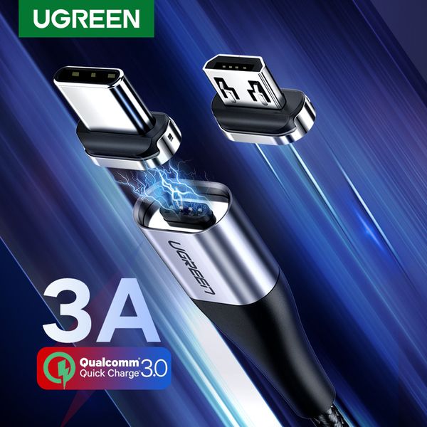 Tipo magnético C cabo 3A Cabo de dados de carregamento rápido micro USB para Samsung Xiaomi ímã USB C carregador Cabo USB do telefone celular