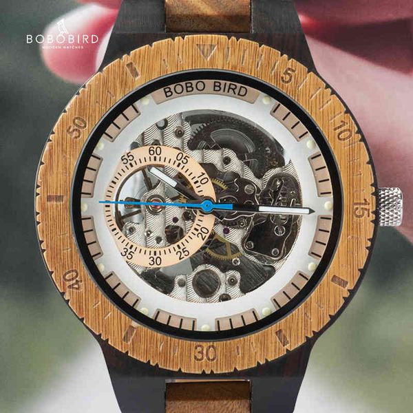 

watches bobo bird men automatic mechanical wristwatches multi-functional wooden male relogio masculino wood boxes, Slivery;brown
