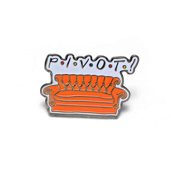 

20pcs tv show hard enamel pins pivot sofa brooch women lapel backpack bags badge jewelry bff friends gifts, Gray
