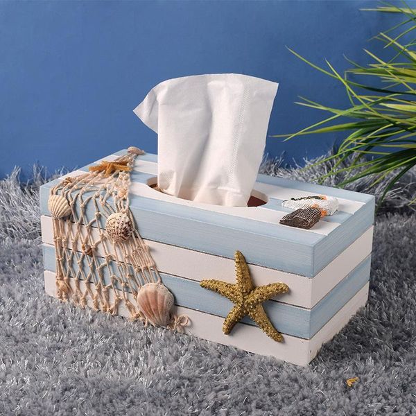 

toilet paper holders room decorations, fish and starfish tissue box, pumping wooden painted decorative ornaments, guest restaurant
