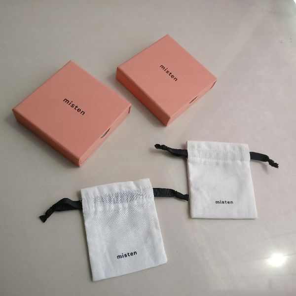 

gift wrap 500pcs/lot custom pink color drawer paperboard box with logo 500pcs drawstring cotton pouch few cards holder customized size log