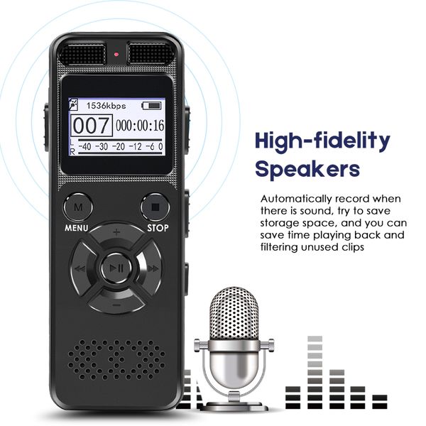 

secret digital audio voice recorder 8gb 16gb professional portable recorder mp3 for business port up to 64g tf card v32hello