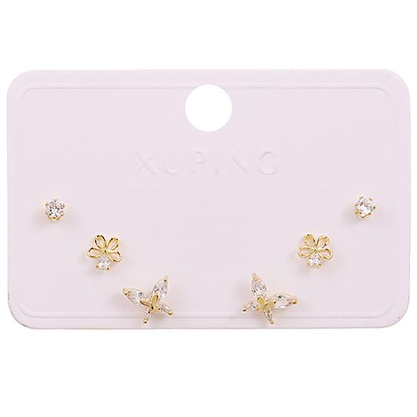 

earrings & necklace fashion charming flower stud for women luxury zircon crystal statement earring jewelry set 2021 brincos, Silver